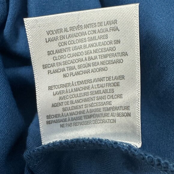 Alfred Dunner Womens Lapis Blue Embroidered V-Neck Top Size L - Picture 6 of 8